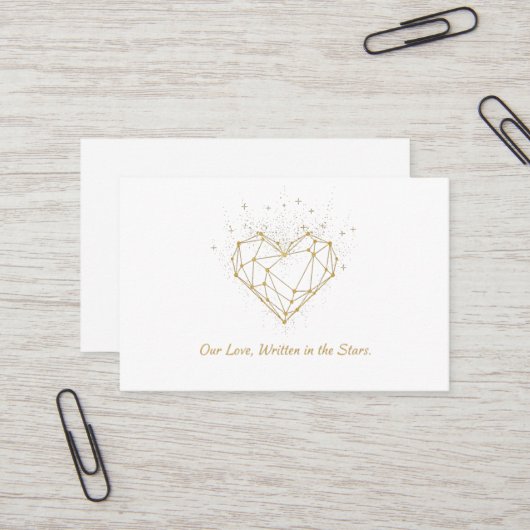 Celestial Heart Constellation Greeting Card - love Visitekaartje (Voorkant / Achterkant in situ)