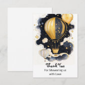 Celestial Hete Luchtballon Baby shower Bedankkaart (Voorkant / Achterkant)