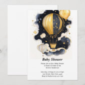 Celestial Hete Luchtballon Baby shower Kaart (Voorkant / Achterkant)