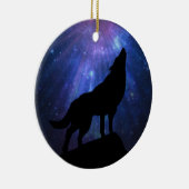 Celestial Howling Wolf Keramisch Ornament (Rechts)