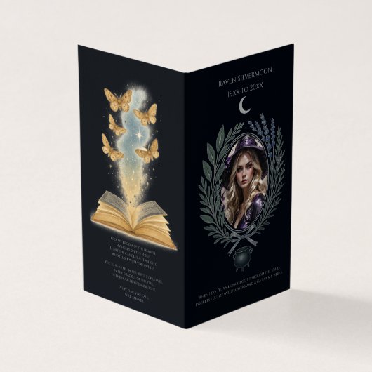 Celestial Indigo Pagan Witch Funeral Programme (Outside)
