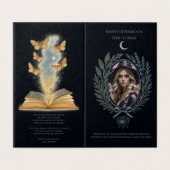 Celestial Indigo Pagan Witch Funeral Programme (Outside Unfolded)