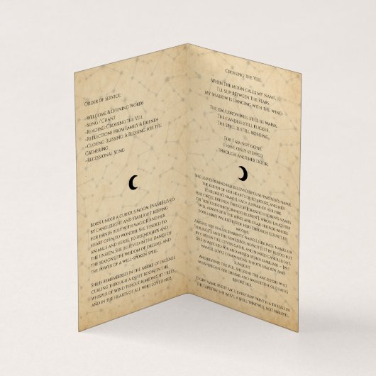 Celestial Indigo Pagan Witch Funeral Programme (Inside)