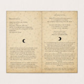 Celestial Indigo Pagan Witch Funeral Programme (Inside Unfolded)