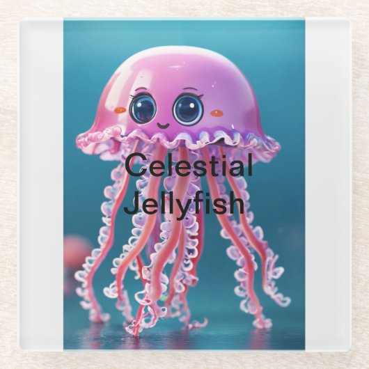 Celestial Jellyfish Glazen Onderzetter (Voorkant)