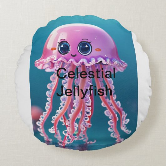 Celestial Jellyfish Rond Kussen (Voorkant)