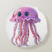 Celestial Jellyfish Rond Kussen (Achterkant)