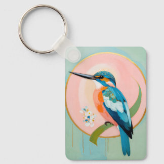 Celestial Kingfisher: A Study in Azure and Gold Sleutelhanger