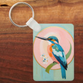 Celestial Kingfisher: A Study in Azure and Gold Sleutelhanger (Voorkant)