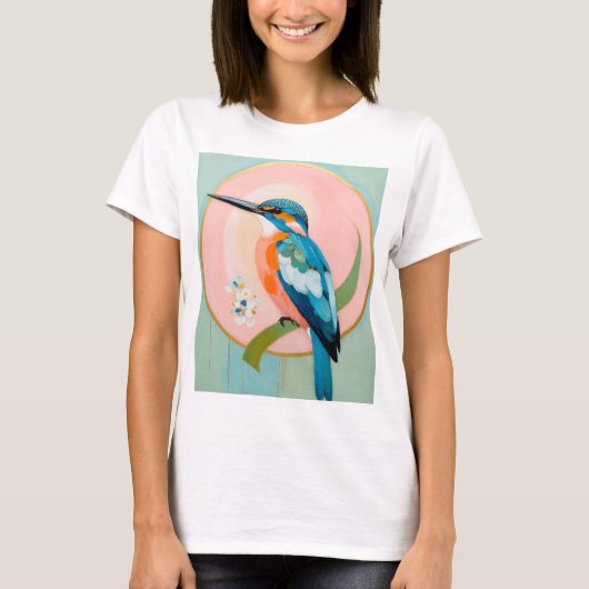 Celestial Kingfisher: A Study in Azure and Gold T-shirt (Voorkant)