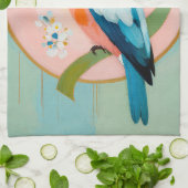 Celestial Kingfisher: A Study in Azure and Gold Theedoek (Gevouwen)