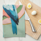 Celestial Kingfisher: A Study in Azure and Gold Theedoek (Quarter Fold)