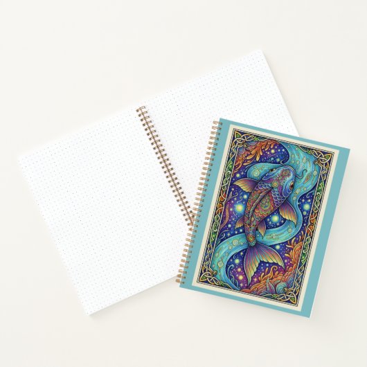 Celestial Koi Stream Zentangle Fantasy Journal (Intérieur)