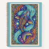 Celestial Koi Stream Zentangle Fantasy Journal (Devant)