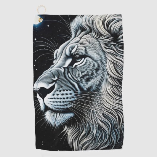 Celestial Lion Night Sky Air Art Golfhanddoek (Voorkant)