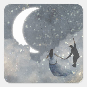 Celestial Love Vierkante Sticker