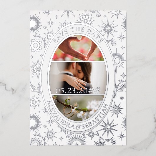 Celestial Maan Bruiloft Aankondiging Save the Date (Voorkant)