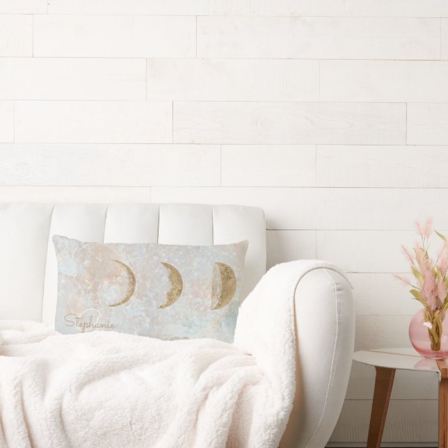 Celestial Maan Monogram Elegant Bolster Kussen (Bank)