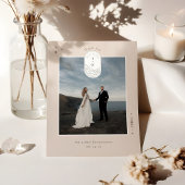 Celestial Maan Sterren Monogram Boho Dank u Foto Bedankkaart