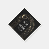 Celestial Maan Sterren Zwart Bruiloft Servet (Hoek)