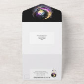 Celestial maan sterrenstelsel nacht halve sterren  all in one uitnodiging (Buitenkant)