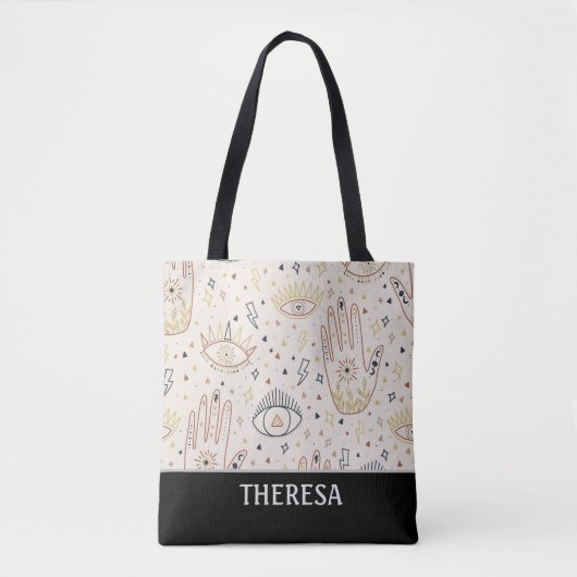 Celestial Magic Hamsa Evil Eye Canvas tas (Voorkant)