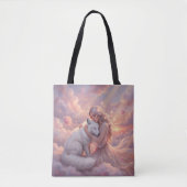 Celestial Maiden White Fox Fantasy Tote Bag (Devant)