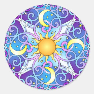 Celestial Mandala Ronde Sticker