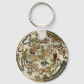 Celestial Map door Peter Apian, astronomie Sleutelhanger (Voorkant)