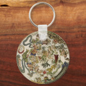 Celestial Map door Peter Apian, astronomie Sleutelhanger (Voorkant)