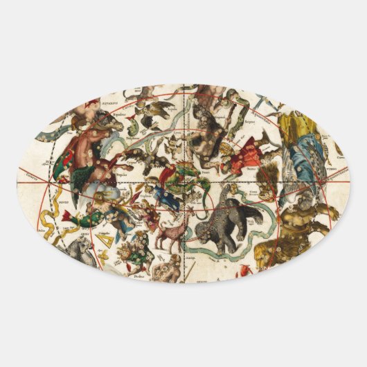 Celestial map.jpg ovale sticker (Voorkant)