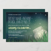 Celestial Mason Jar Firefly bruiloft uitnodigingen (Voorkant / Achterkant)