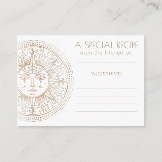 Celestial Medallion | Boho Zodiac Sun Face Recipe Informatiekaartje (Voorkant)