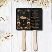 Celestial Midnight Black Stars Bruiloft Handwaaier