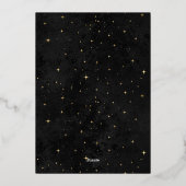 Celestial Midnight Black Stars Maan Bruiloft Folie Uitnodiging (Achterkant)