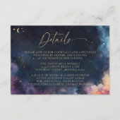 Celestial Midnight Blue Elegant Wedding Details Informatiekaartje (Voorkant)