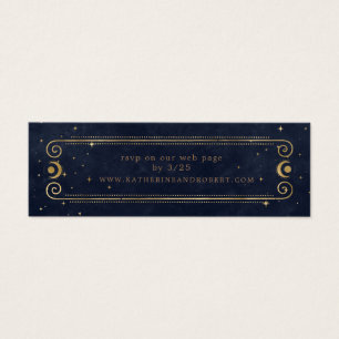 Celestial Midnight Blue Gold Wedding Website Kaart