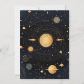 Celestial Midnight Blue Sterren Maan Bruiloft Kaart (Achterkant)