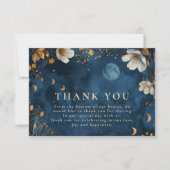 Celestial Midnight Floral Wedding Bedankkaart (Voorkant)