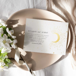 Celestial Midnight Zilveren Sterren Bruiloft Folie Uitnodiging