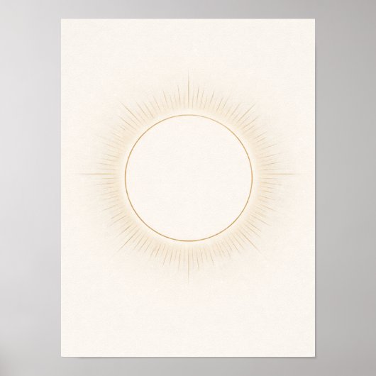 Celestial Minimal Sun Wall Art – Neutral Beige Poster (Voorkant)