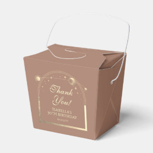 Celestial Mocha Gouden Zon Maan Sterren 30e Verjaa Bedankdoosjes