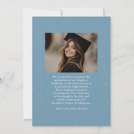 Celestial Modern Afstuderen Foto Afstuderen Aankondiging (Achterkant)