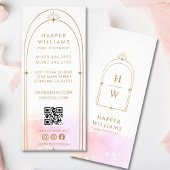 Celestial Monogram Yoga Instructeur | Blush Pink Reclamekaart