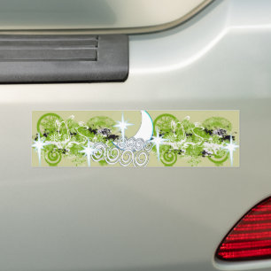 Celestial Moon Aangepaste tekst toevoegen in ontwe Bumpersticker