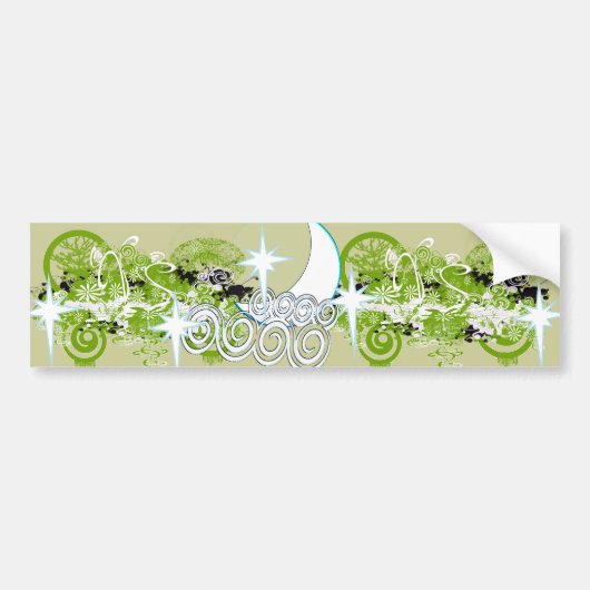 Celestial Moon Aangepaste tekst toevoegen in ontwe Bumpersticker (Voorkant)