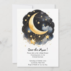 Celestial Moon and Stars Baby shower Kaart