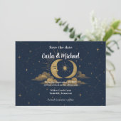 Celestial Moon and Stars Save the Date Invitation (Debout devant)