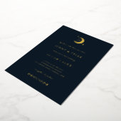 Celestial Moon and Stars Wedding Invitation Folie Uitnodiging (Gedraaid)