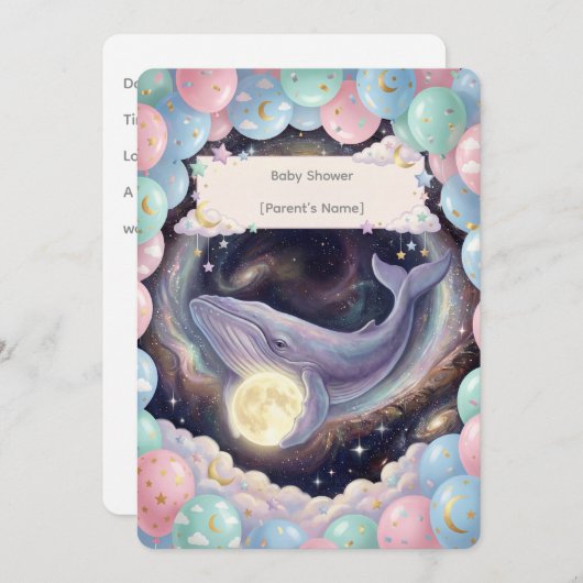 Celestial Moon Baby Shower Invitation (Devant / Derrière)